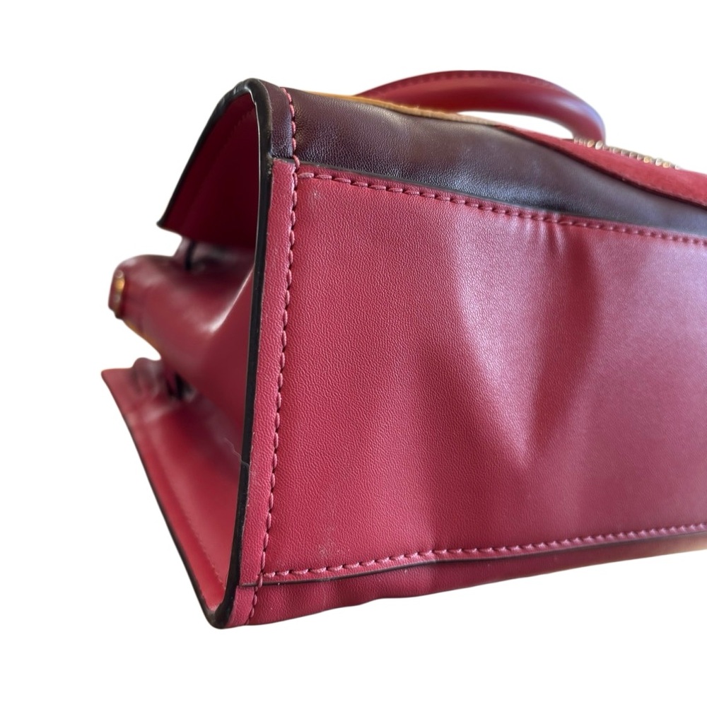 NWT Michael Kors Small Hamilton Colorblock Crossbody Satchel Pink Multi - Picture 7 of 13